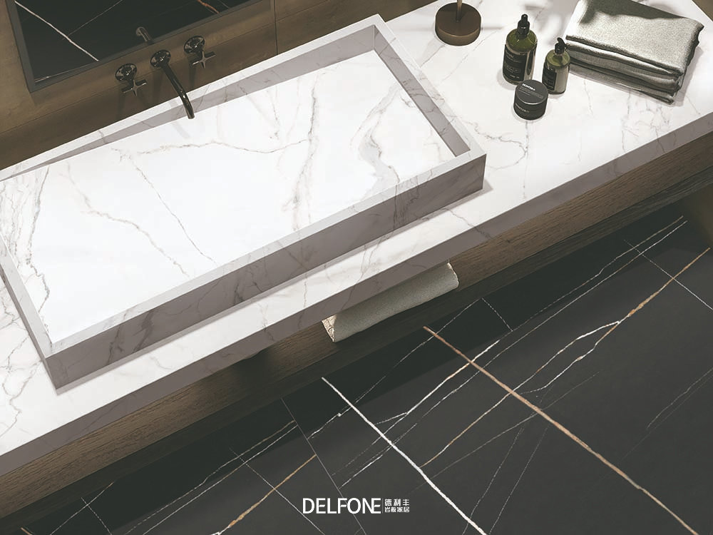 巖板一體盆是巖板洗手盆嗎？巖板洗手盆照片現代輕奢