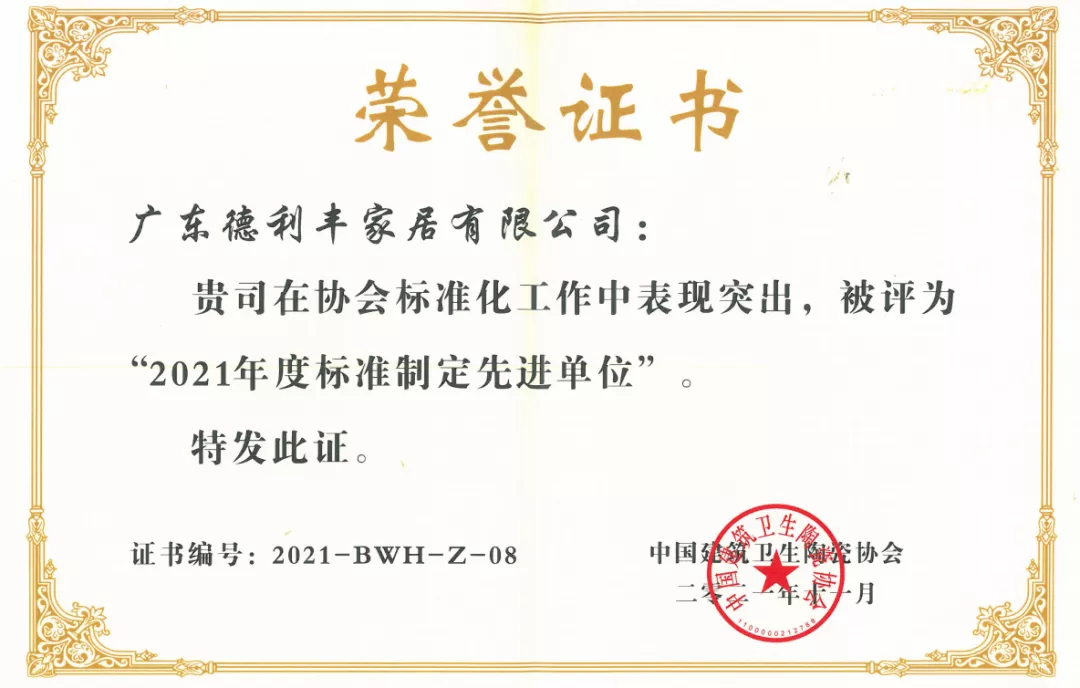 再鑲榮耀 | 德利豐為巖板標準起草作貢獻，榮膺“2021年度標準制定先進單位”(圖5)