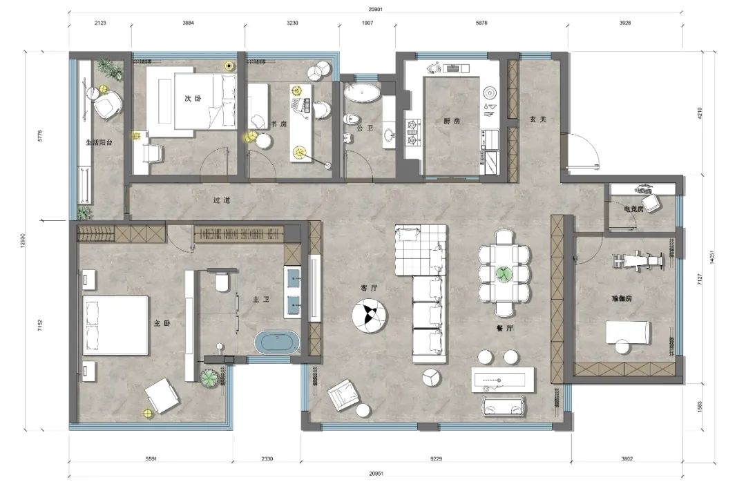 DELFONE案例分享 | 極簡奶油風大平層,目光所及皆是溫柔(圖3) 圖片
