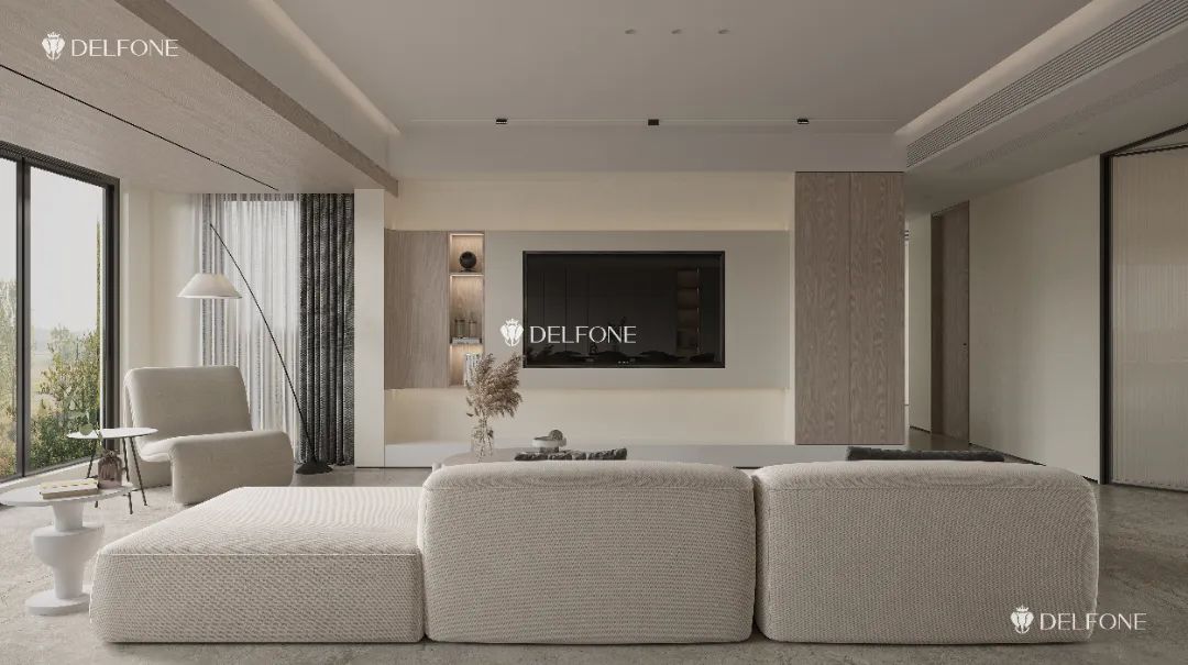 DELFONE案例分享 | 極簡奶油風大平層,目光所及皆是溫柔(圖4) 圖片