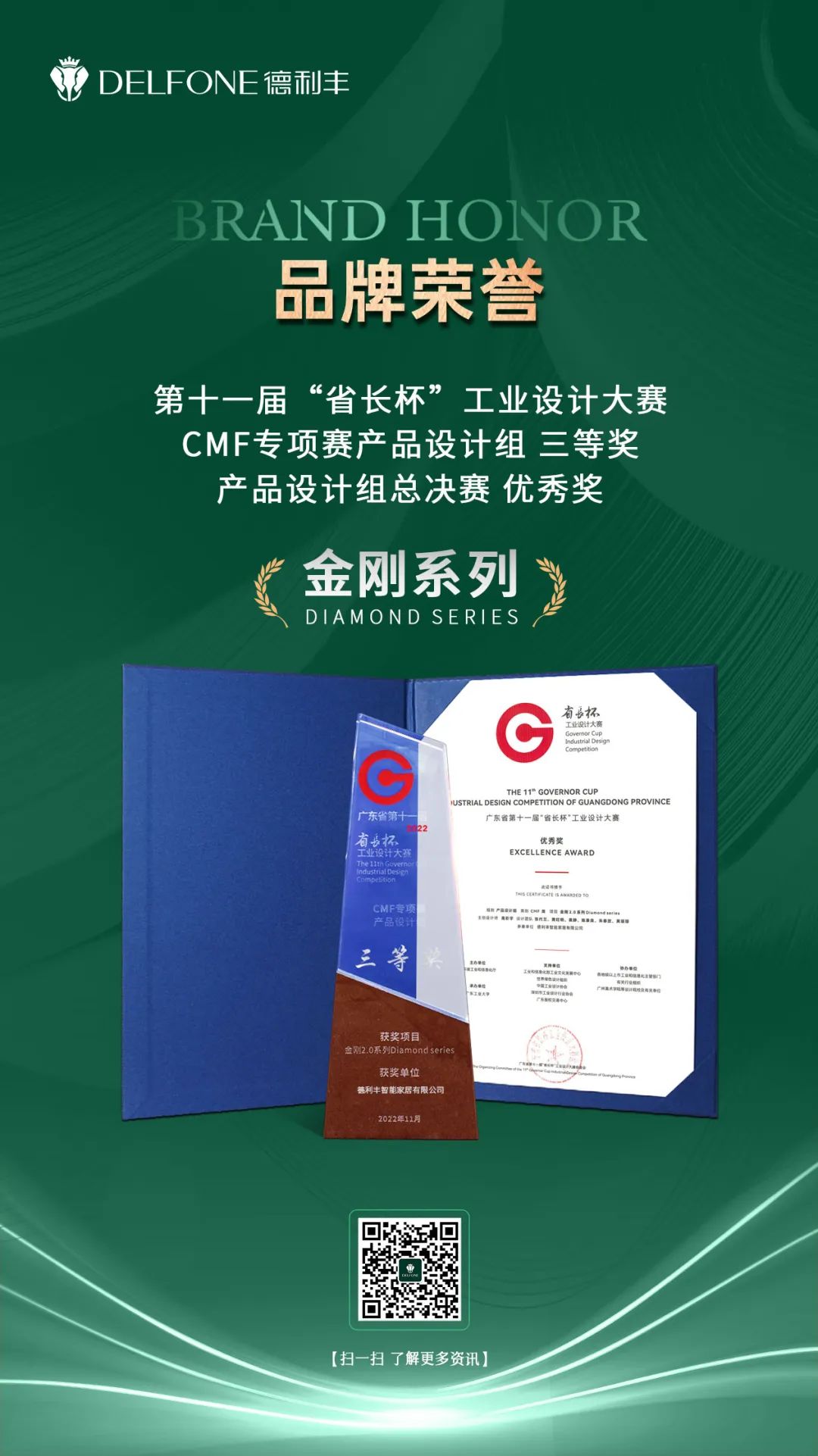 榮譽時刻 | 德利豐巖板獲第十一屆“省長杯”工業設計大賽兩項大獎(圖4) 圖片