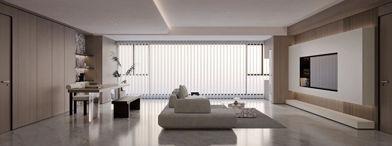 DELFONE案例分享 | 奶油風大平層，【煙雨灰】讓每1㎡都充滿松弛感